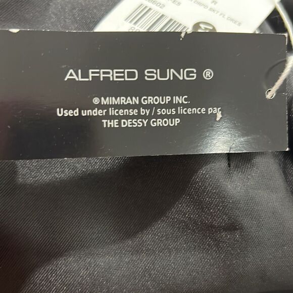 Alfred Sung One shoulder black satin twill gown size 0R NWT - Picture 11 of 11